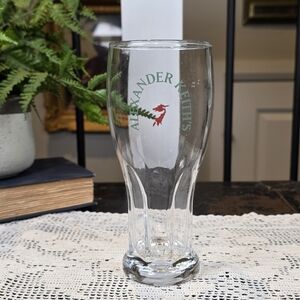 VTG Alexander Keith's Fluted Beer Glass 7" Tall Nova Scotia Brewery Collectible